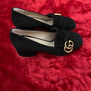Gucci Black Suede Loafers